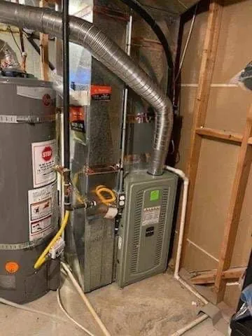 Indoor HVAC mechanical room setup
